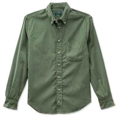 Gitman Vintage $265 Sage Green 21-Wale Micro-Cord Weave Corduroy Shirt AW25 XXL - Image 1 of 4