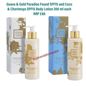 Guava & Gold Paradise Found And Coco & Cherimoya SPF 15 Body Lotion Due 200ml - Picture 1 of 2