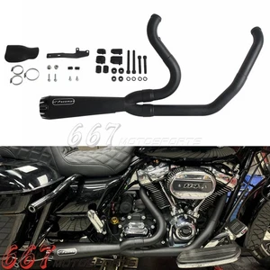 2 into 1 Exhaust System Kit For Harley Electra Glide Road King Glide 2017-2025 - Picture 1 of 6