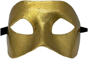 Colombina Piana Gold BlackVenetian Italian Made Masquerade Womens Mens Mask - Picture 1 of 2