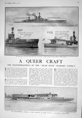 Old 1925 Hush War Ship Furious Devonport Aircraft Carrier Meffam Chur 20th - Image 1 of 2