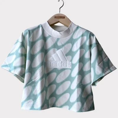 Adidas X Marimekko Future Icons 3- stripes Tee, Size S, Cloud White/ Green - Image 1 of 4