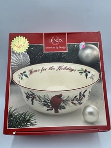 Lenox WINTER GREETINGS Home For The Holidays Cardinal Bird Serving Bowl 7¼" NIB - Picture 1 of 24