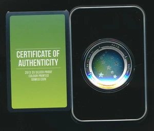 Australia: 2013 $5 Southern Sky Pavo Domed 1oz Silver Proof  - Bild 1 von 3