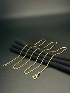 Solid 3.75gr.,1.2mm,22” 14K Gold Elegant Italy Box Chain Necklace - Picture 1 of 22