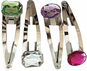 Haarspangen Kristall Kunst Edelsteine ~ helle Schmuckfarben ~ 8 Haarspangen ~ 2 Karten - Bild 1 von 11