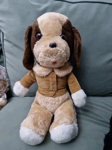 Europlay Hund Bernhardiner Kuscheltier Fliegerjacke Vintage Antik Plüschtier  - Bild 1 von 2