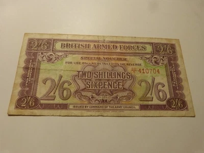 british armed forces special voucher 2nd series 2/-6d 2shilling six pence - Image 1 of 4