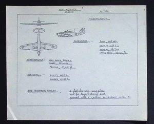 Original WWII Hawker Henley Recognition Drawing – British Target-Tower Aircraft - Picture 1 of 4