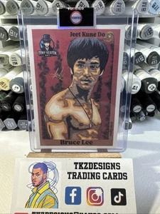 Tkzdesigns 20thAnniversaryEdition Bruce Lee Sketch Card Print#8/8 SignedByArtist - Picture 1 of 2
