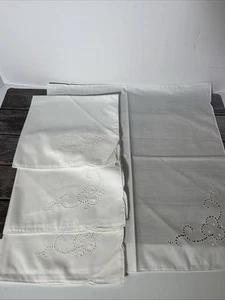 White Handkerchief Hankie Embroidered Wedding Set Of 4 16”X 16” - Picture 1 of 4
