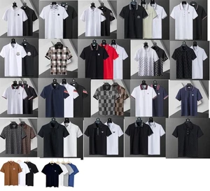2025Men's womensshort sleeves shirt polo neck cotton t shirt unisex - Picture 1 of 54