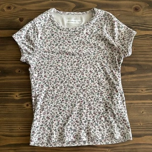 T-shirt bambina Abercrombie bianca floreale funghi taglia 12 girocollo classico - Foto 1 di 5