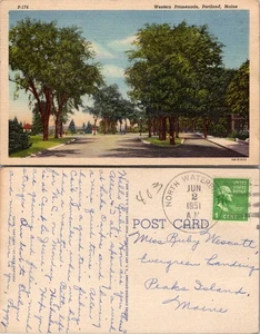 Postal de Portland Maine Western Promenade sin publicar - Imagen 1 de 1