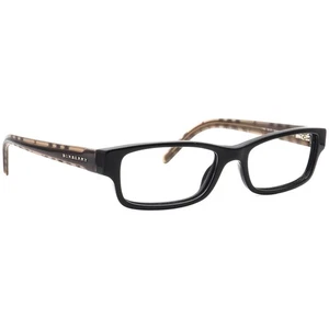 Burberry Eyeglasses B 2066 3177 Black/Brown Plaid Rectangular Italy 52[]17 140 - Picture 1 of 6