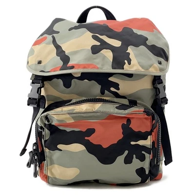 Valentino Garavani Camouflage Backpack Nylon Khaki/Black/Orange - Image 1 of 4