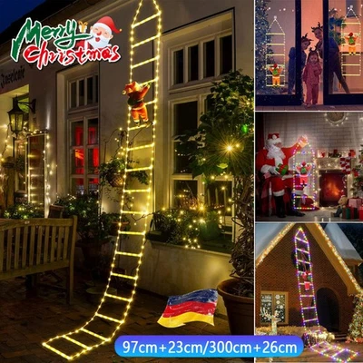Climbing Santa Claus LED Ladder Santa Claus Christmas Decoration Indoor Outdoor Timer - Image 1 of 4
