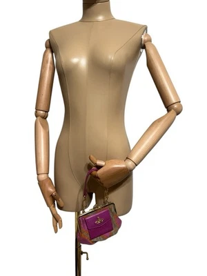 Vtg Vivienne Westwood Pink Mini Orb Logo Kiss Lock Bag - Image 1 of 4