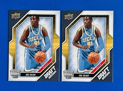 (2) Tarjetas de novato de baloncesto Jrue Holiday Blazers 2009-10 edición draft UD #55 Foto 1 de 2