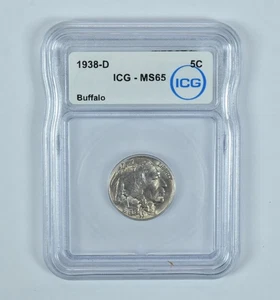 1938-D Indian Head Buffalo Nickel MS65 ICG *9153 - Picture 1 of 5