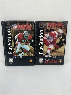 NHL Faceoff & NFL GameDay (PlayStation 1, 1995) PS1 Long Box Complete Lot — 第 1/4 张图片