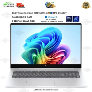 HP ENVY 17.3″-Inch Touchscreen AI Laptop 64GB DDR5 2TB SSD Ultra 7 155H Warranty - Picture 1 of 20
