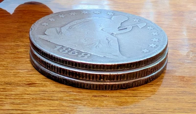 Lot of 3 Seated Liberty Half Dollars - Image 1 of 4