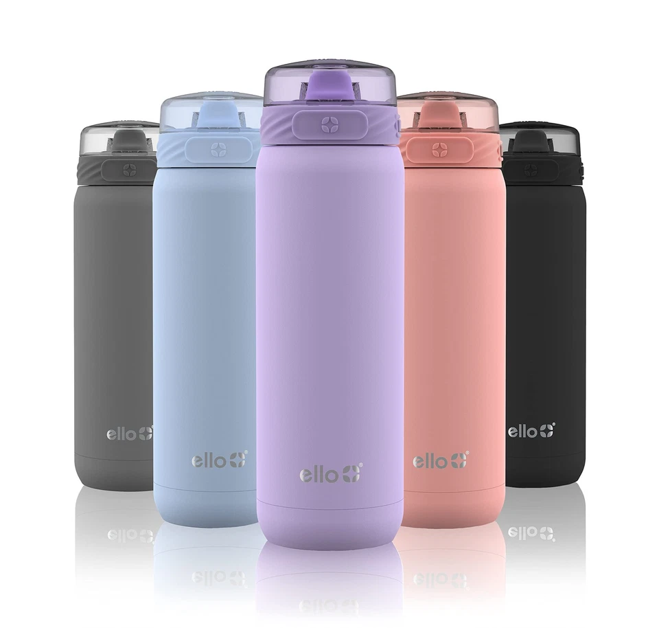 Ello Cooper Vacuum Insulated Stainless Steel Water Bottle With Anti-microbial...