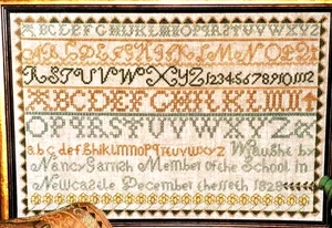 Hillside Samplings Nancy Garrish 1828 Cross Stitch Chart Repro 1828 Sampler - Picture 1 of 3