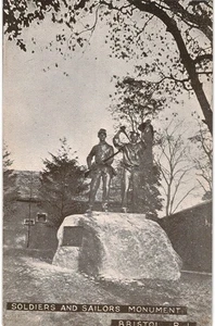 Bristol Soldiers & Sailors Monument Photographic 1910 RI - Picture 1 of 2