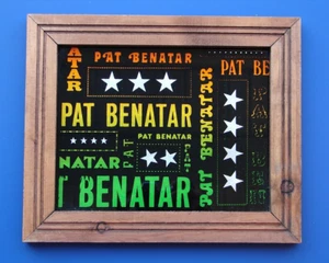 VTG 1970'S Pat Benatar Carnival Prize Mirror Fair Foil Wood Framed Glass - Picture 1 of 9