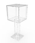 Wood Acrylic Large Floor Standing Tithing Box Offering Box Ballot Building Fund