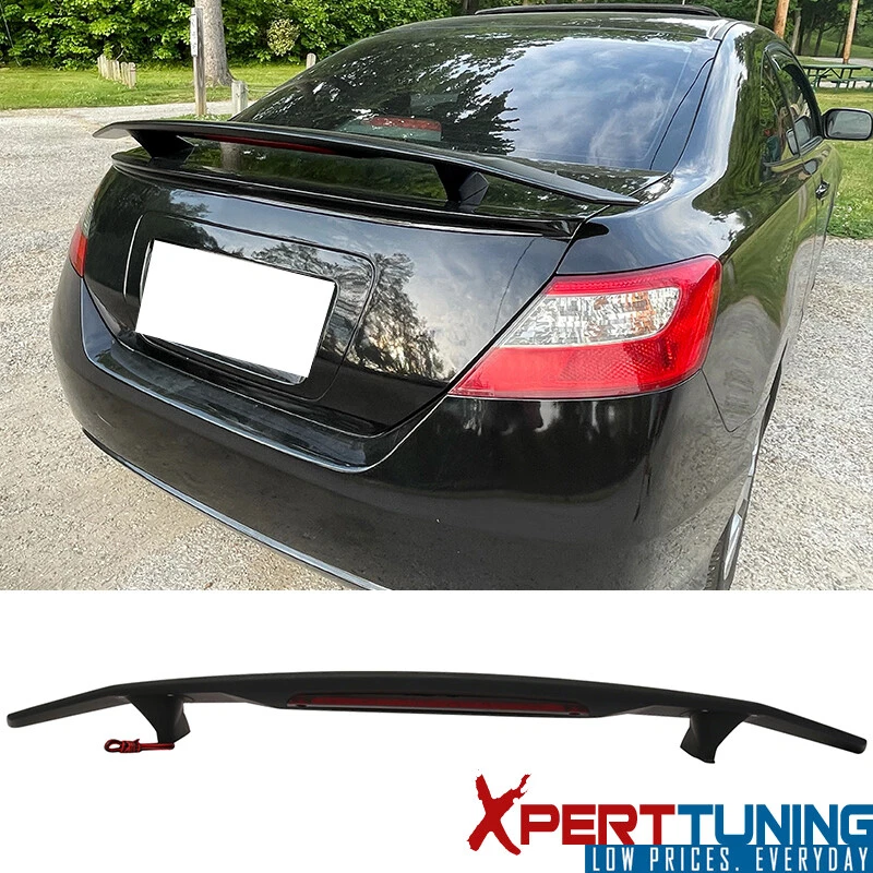 Universal Fit 2 Post MTrunk Spoiler Wing W/ 3RD Brake LED Light ABS atte Black Foto 1 de 4