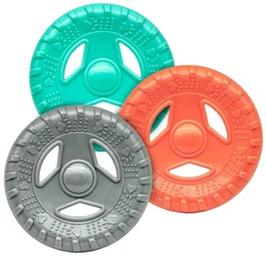 Dog Frisbee Toy Silicone Rubber Outdoor Training Interactive Saucer Flying Disc - Picture 1 of 9