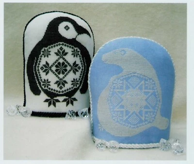 Cross Stitch Embroidery Workbasket Polar Quakers Penguin Bear UNUSED Vintage - Image 1 of 3