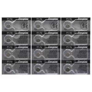 12 Energizer 397 / 396 SR726SW SR726W AG2 Siver Oxide 0% MERCURY Batteries - Picture 1 of 2