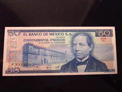 墨西哥 50 比索 1981 年 Unc 4082a8h Benito Juárez 玉米之神 Cozobi Money — 第 1/2 张图片