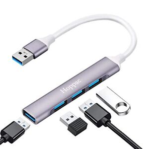 Hoppac Hub USB,4 en 1 Mini Prise USB Multiple avec 1 Port USB 3.0, 3 Ports USB 2