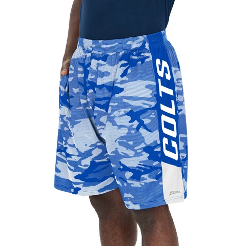 Zubaz Men's NFL Indianapolis Colts Lightweight Shorts with Camo Lines Cover