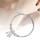 Elegant Silver Bracelet Cuff Bangle Women Wedding Jewelry Gift BG