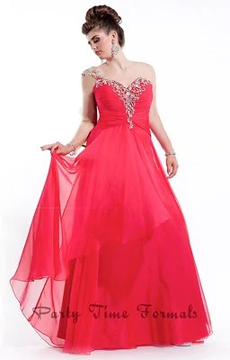 Impresionante Vestido Rojo Fiesta Time Formals 6620 Baile de graduación Talla 16 Foto 1 de 3