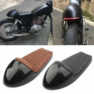 Flat Brat & Hump Cafe Racer Seat Vintage Saddle For Honda CB Suzuki GS Yamaha XJ - Image 1 of 4