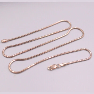 Чистый 18K розовое золото цепочка женщин удачи 1,2 мм змея ссылка ожерелье 4,9-5 г 17,9 дюйма - Изображение 1 из 4