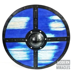 Medieval Wooden Unique Shield Battle Ready Viking Cosplay Perfect Halloween Gift - Imagen 1 de 5