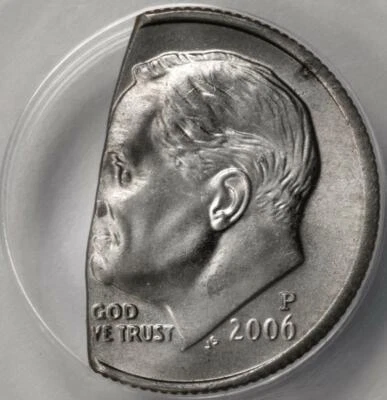 2006 ANACS MS63 Large Straight Slight Dime Mint Error Rare Date - Image 1 of 4