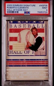 POP 2 PSA 9 Roberto Clemente 2005 Donruss Signature HOF Game Used Bat CASE HIT - Picture 1 of 4