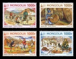Mongolia 2025 tsaatan mongolo / pastore di renne / sciamanista / 4v / - Foto 1 di 1
