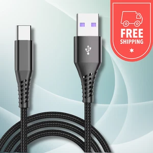 USB A to Type C Cable 3A Fast Charger Braided 1M 2M for Android Samsung Lead - Zdjęcie 1 z 23