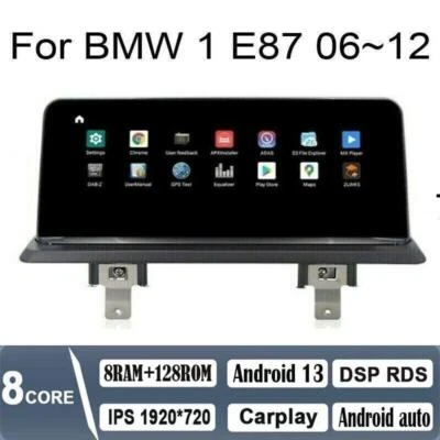 10.2" Android Navigation Car Gps Stereo Radio 8+128 Carplay For Bmw 1 Series E87 - Image 1 of 4