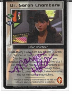babylon 5 ccg embossed purple ink marjean holden autograph - Picture 1 of 1